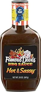 Famous Dave's BBQ \[XAzbg & ӋCA20 IX (3 pbN) Famous Dave's BBQ Sauce, Hot & Sassy, 20 Oz (Pack of 3)