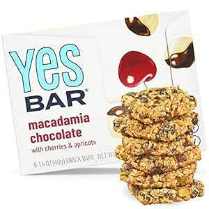 The YES Bar Macadamia Chocolate Plant Based Protein, Decadent Snack Bar Vegan, Paleo, Gluten Free, Dairy Free, Low Sugar, Healthy Snack, Breakfast, Low Carb, Keto Friendly (Pack of 6)