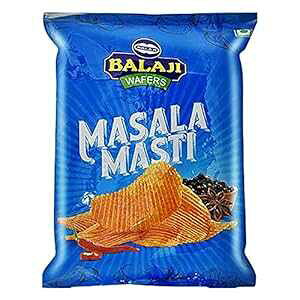 oW EGn[X (CfBA `bvX)  (}T }XeB 150g x 1 + CY }WbN }T 52g x 2) Balaji Wafers ( Indian Chips ) Limited Edition (1 x Masala Masti 150g + 2 x Lays Magic Masala 52g)