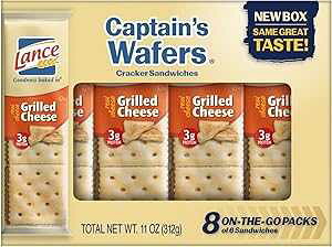 X LveY EGn[X NbJ[ Oh `[Y 8  (3 pbN) Lance Captains Wafers Crackers Grilled Cheese 8 Count (Pack of 3)