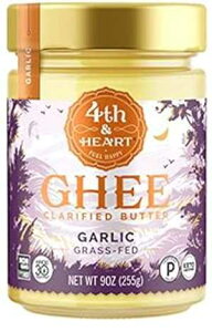 4th & Heart JtHjAK[bNOXtFbhM[A9IXAPgAqnAGMOAуJ[Ct[ApIF 4th & Heart California Garlic Grass-Fed Ghee, 9 Ounce, Keto, Pasture Raise