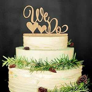 ROSENICE EFfBOP[Lgbp[ WE DO ؐEFfBOP[LfR[V (EbhJ[) ROSENICE Wedding Cake Topper WE DO Wood Wedding Cake Decorations(Wood colour)
