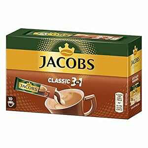 Jacobs 3in1 NVbN CX^g R[q[ XeBbNA10  (1 pbN) Jacobs 3in1 Classic Instant Coffee Sticks, 10 Single Servings (Pack of 1)