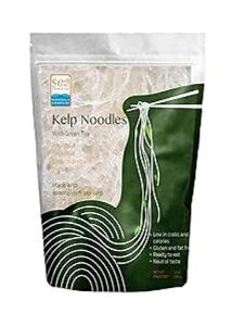 SEA TANGLE NOODLE COMPANY Sea Tangle Organic Green Tea Kelp Noodles (12oz) - Low Calorie Asian Noodles for Healthy Noodle Dishes - Gluten Free, Keto Noodle Sub for Rice Noodles, Glass Noodles, Pad Thai Noodles, V