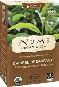Numi I[KjbN eB[ `Cj[Y ubNt@XgAeB[obO 18 A_g (pbP[W͈قȂꍇ܂) Numi Organic Tea Chinese Breakfast, 18 Count Box of Tea Bags, Yunnan Black Tea (P