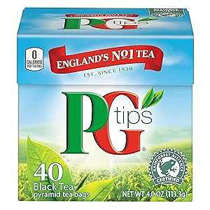 Pg Tips Premium Black Tea For a Classic Caffeinated Beverage,Pyramid Black Tea Bags,40 Count (Pack of 6)