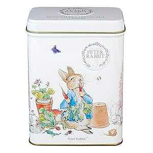 New English Teas Peter Rabbit Tea Tin with 40 English Breakfast Teabags, Beatrix Potter