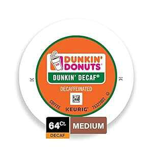 _Lh[ic ~fBA[Xg fJtFR[q[ 64KJbv L[OR[q[[J[p Dunkin' Donuts Medium Roast Decaf Coffee, 64 K Cups for Keurig Coffee Makers