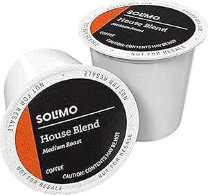 Amazonuh - Solimo ~fBA_[N[XgR[q[|bhAnEXuhAL[O2.0 KJbvu[ƌ݊A100 Amazon Brand - Solimo Medium Dark Roast Coffee Pods, House Blend, Compatibl