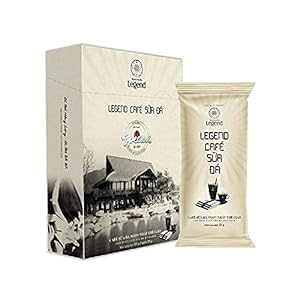 Trung Nguyen Legend Cafe Sua Da Premium Instant Vietnamese Coffee 3 in 1 Finely Milled Coffee Beans, Non-dairy Creamer, & Sugar Strong and Bold NANO+ Technology (9 Single Serve Packets)