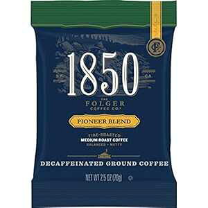 1850 pCIjA uh fJtF OEh R[q[AtNV pbNA~fBA [XgA2.5 IXA24  1850 Pioneer Blend Decaf Ground Coffee, Fraction Pack, Medium Roast, 2.5 oz, 24 Count