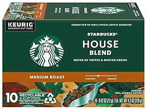スターバックスコーヒー Kカップポッド、ハウスブレンド、ミディアムローストコーヒー、トフィー&ダステッドココアのノート、キューリグ純正Kカップポッド、10CT Kカップ/箱(1箱パック