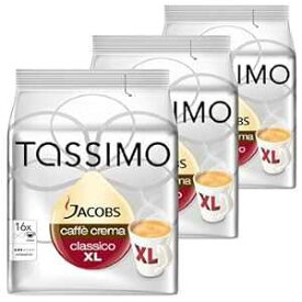 Tassimo Jacobs Caffè Crema XL、Rainforest Alliance Vérifié、ロット デ 3、3 x 16 T ディスク Tassimo Jacobs Caff Crema XL, Rainforest Alliance V rifi , Lot de 3, 3 x 16 T-Discs