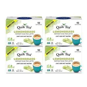 QuikTea OX`Ce (pbP[W͈قȂꍇ܂) QuikTea Unsweetened Lemongrass Chai Latte (Pack May Vary)