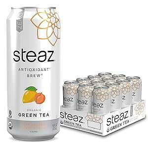 Steaz Organic Zero Calorie Half Iced Green Tea & Half Lemonade, 16 Fl Oz (Pack of 12)