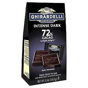Mf gCCg fBCg CeX _[N JJI 72% XNGAA4.87 IXA2 pbN Ghirardelli Twilight Delight Intense Dark 72% Cacao Squares, 4.87 Oz, Pack of 2