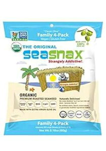 SeaSnax I[KjbNI[uICĂCۃV[gAIWiA2.16 IX (L 20 ) SeaSnax Organic Olive Oil Roasted Seaweed Nori Sheets, Original, 2.16 Ounce (20 Large Sheets)