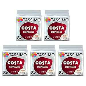 TASSIMO RX^ Jv`[m 16  8 t (5 Av 80 A40 t) TASSIMO Costa Cappuccino 16 discs, 8 servings (Pack of 5, Total 80 discs, 40 servings)