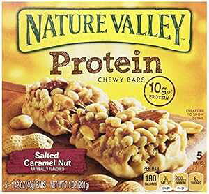 Nature ValleyAveCALibc`[Co[A7.1IX̃{bNXi4pbNj Nature Valley, Protein, Salted Caramel Nut Chewy Bar, 7.1oz Box (Pack of 4)