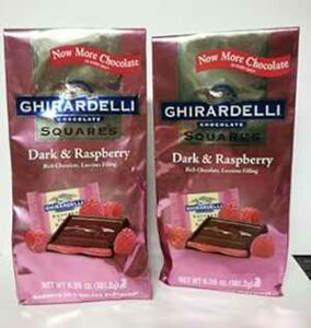 Mf _[N`R[g LfB XNGA Yx[tBO 6.38 IX (2) Ghirardelli Dark Chocolate Candy Squares with Raspberry Filling 6.38 Oz. (Pack of 2)