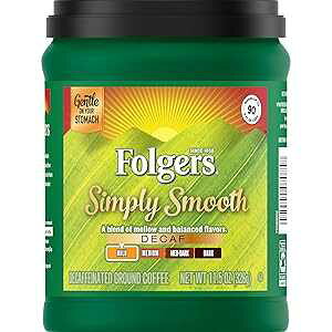 11.5 Ounce (Pack of 1), Folgers Simply Smooth Decaf Ground Coffee, Mild Roast, 11.5 Ounce (Pack May Vary)