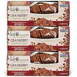 Kii Naturals A[eBU NXv - Nx[ pvL V[hA5.3 IX (3 pbN) Kii Naturals Artisan Crisps- Cranberry Pumpkin Seed, 5.3 oz (3 Pack)