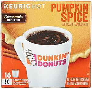 _Lh[ic pvLXpCXt[o[ KJbv L[OR[q[u[[p 16 Dunkin' Donuts Dunkin Donuts Pumpkin Spice Flavor K-Cups for Keurig Coffee Brewers, 16 Count