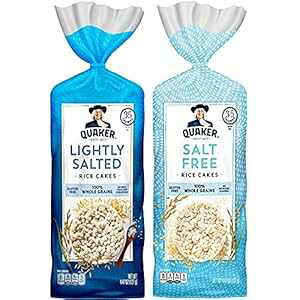 NG[J[[WCXP[LAOet[Ay+oGeBpbNA4.47IXi6pbNj Quaker Large Rice Cakes, Gluten Free, Lightly Salted + Salt Free Variety Pack, 4.47 Ounce (Pack of 6)