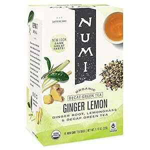 Numi I[KjbN eB[ WW[ AeB[obO 16 JEg {bNX (6 pbN) fJtFΒ (pbP[W͈قȂꍇ܂) Numi Organic Tea Ginger Lemon, 16 Count Box of Tea Bags (Pack 
