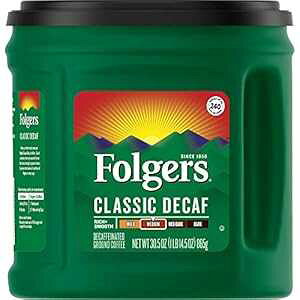 Folgers NVbN fJtF ~fBA [Xg OEh R[q[A30.5 IX (6 pbN) Folgers Classic Decaf Medium Roast Ground Coffee, 30.5 Ounces (Pack of 6)