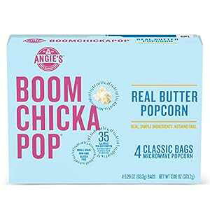Angie's BOOMCHICKAPOP リアルバター電子レンジポップコーン、3.29オンスのフレッシュポップボウル4個 Angie’s BOOMCHICKAPOP Angie's BOOMCHICKAPOP Real Butter Microwave Popcorn, (4) 3.29 Ounce Fresh-Pop Bowls