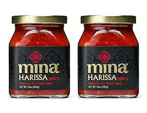 Mina Harissa Hot Sauce, Gourmet Moroccan Heat, Homestyle Spicy Red Chili Harissa Paste with Tangy Twist, 10 oz (Pack of 2) Harissa Sauce, Excite Your Senses with Mina's Harissa Seasoning