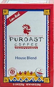 Puroast _R[q[VOT[u|bhAv~AnEXuhAAL[O 2.0 R[q[[J[ƌ݊ (12 ) Puroast Coffee Puroast Low Acid Coffee Single-Serve Pods, Premium House Bl