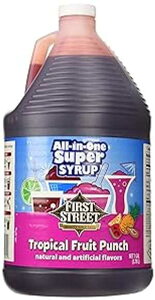 First Street �I�[���C������ �X�[�p�[ �V���b�v�A�g���s�J�� �t���[�c �|���`�A1 �K���� (3.78 ���b�g��) First Street All-In-One Super Syrup, Tropical Fruit Punch, 1 Gallon (3.78 liters)