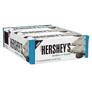 HERSHEY'S COOKIES 'N' CREME King Size Candy, Bulk, Individually Wrapped, 2.6 oz Bars (18 Count)