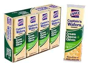 X LveY EGn[X NbJ[ N[ `[Y & `Cu - 8  6  Lance Crackers Lance Captain's Wafers Crackers Cream Cheese & Chives -Six Boxes of 8 Individual Packs