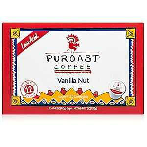 Puroast _R[q[VOT[u|bhAojibct[o[AAL[O 2.0 R[q[[J[ƌ݊ (12 ) Puroast Low Acid Coffee Single-Serve Pods, Vanilla Nut Flavor, High , Compati