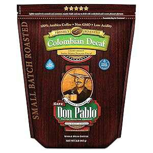 Cafe Don Pablo 2LB Don Pablo Colombian Decaf Light Roast - Swiss Water Process Decaffeinated - Light Roast Whole Bean Coffee - Low Acidity - 2 Pound (2 lb) Bag