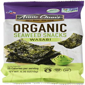 Annie Chun's オーガニック海藻スナック、わさび、0.35 オンス (12 個パック)、アメリカで最も売れている海藻スナック Annie Chun's Organic Seaweed Snacks, Wasabi, 0.35 oz (Pack of 12), America's #1 Selling Seaweed Snack
