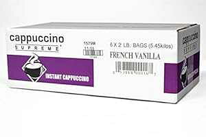 Jv`[m Xv[ t` oj CX^g Jv`[m ~bNX 6 x 2 |h Cappuccino Supreme French Vanilla Instant Cappuccino Mix 6 x 2 lbs