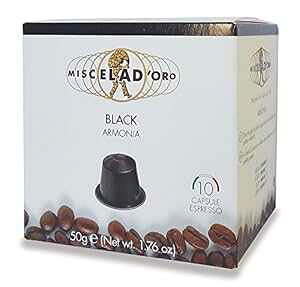 Miscela d'Oro Espresso - lXvb\݊JvZ - tP[X - ׂẴuh (ubN) Miscela d'Oro Espresso - Nespresso Compatible Capsules - Full Case - All blends (Black)
