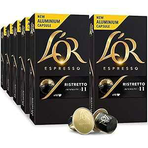 L'OR Espresso Capsules, 100 Count Ristretto, Single-Serve Aluminum Coffee Capsules Compatible with the L'OR BARISTA System & Nespresso Original Machines