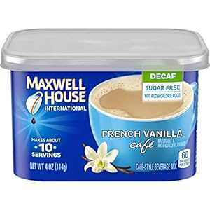 Maxwell House International t`ojJtFCXCX^gR[q[ (4 IX̃LjX^[A8 pbN) Maxwell House International Sugar-Free French Vanilla Decaffeinated Instant Coffee (4 oz Canister