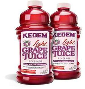 Pf Cg RR[h O[v W[XA64 IX (2 pbN) ʏ̃Pf O[v W[X 2/3 J[Ȃ Kedem Light Concord Grape Juice, 64oz (2 Pack) 2/3 Less Calories Than Regular Kedem Grap