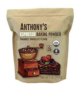 Anthony's オーガニック エスプレッソ ベーキング パウダー、5 オンス、グルテンフリー、非遺伝子組み換え、チョコレートの風味をします Anthony's Organic Espresso Baking Powder, 5 oz, Gluten Free, Non GMO, En