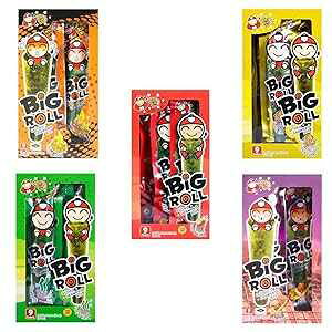 rbO[ ppĂC oGeBpbN (XpCV[ANVbNAgABBQACJ) - 5 Tao Kae Noi Big Roll Crispy Grilled Seaweed Variety Pack (Spicy, Classic, Tom Yum, BBQ, Squid) - 5 Boxes