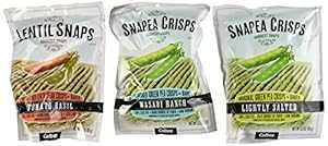 Harvest Snaps スナペア クリスプとレンズ豆スナップ 3 フレーバー バラエティ バンドル: (1) 軽く塩味付けしたスナペア クリスプ、(1) スナペア クリスプ ワサビ ランチ、および (1) レンズ豆スナ