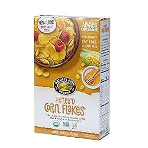 Nature's Path オーガニックグルテンフリーハニードコーンフレークシリアル、10.6オンス、非遺伝子組み換え、脂肪フリー、本物の蜂蜜で甘味付け Nature's Path Organic Gluten Free Honey'd Corn Flakes Cereal, 1
