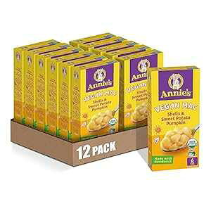 Annie's I[KjbN r[K }bNAVFY & Tc}C pvLA6 IX (12) Anniefs Annie's Organic Vegan Mac, Shells & Sweet Potato Pumpkin, 6 oz. (Pack of 12)