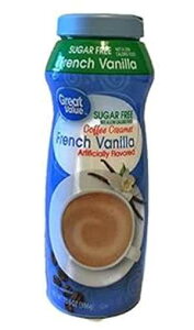 お買い得なシュガーフリー フレンチ バニラ パウダー コーヒー クリーマー 13.6 オンス キャニスター Great Value Sugar Free French Vanilla powder Coffee Creamer 13.6 oz Canister